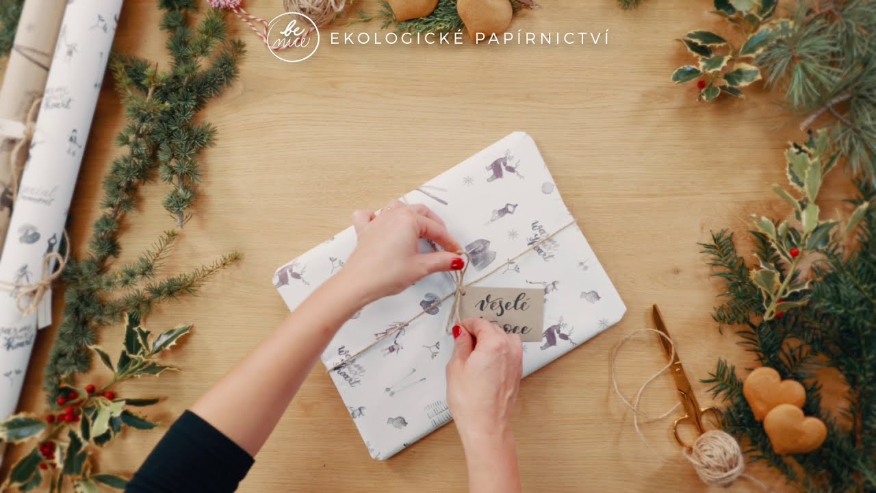 Be Nice ekologické papírnictví - balení dárků do recyklovaného papíru