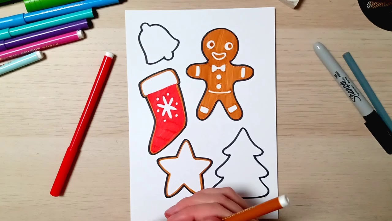 Jak se kreslí perníčky - Vánoční kreslení pro děti