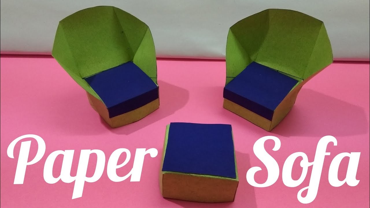 DIY special Paper Sofa for doll house | easy diy paper sofa craft making for kids | home decoration