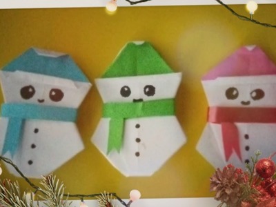 Vánoční papírové sněhulák ⛄️  Vyrábíme - Sněhulák z papíru  ⛄️ VÝROBA DEKORACÍ. papírový sněhuláka