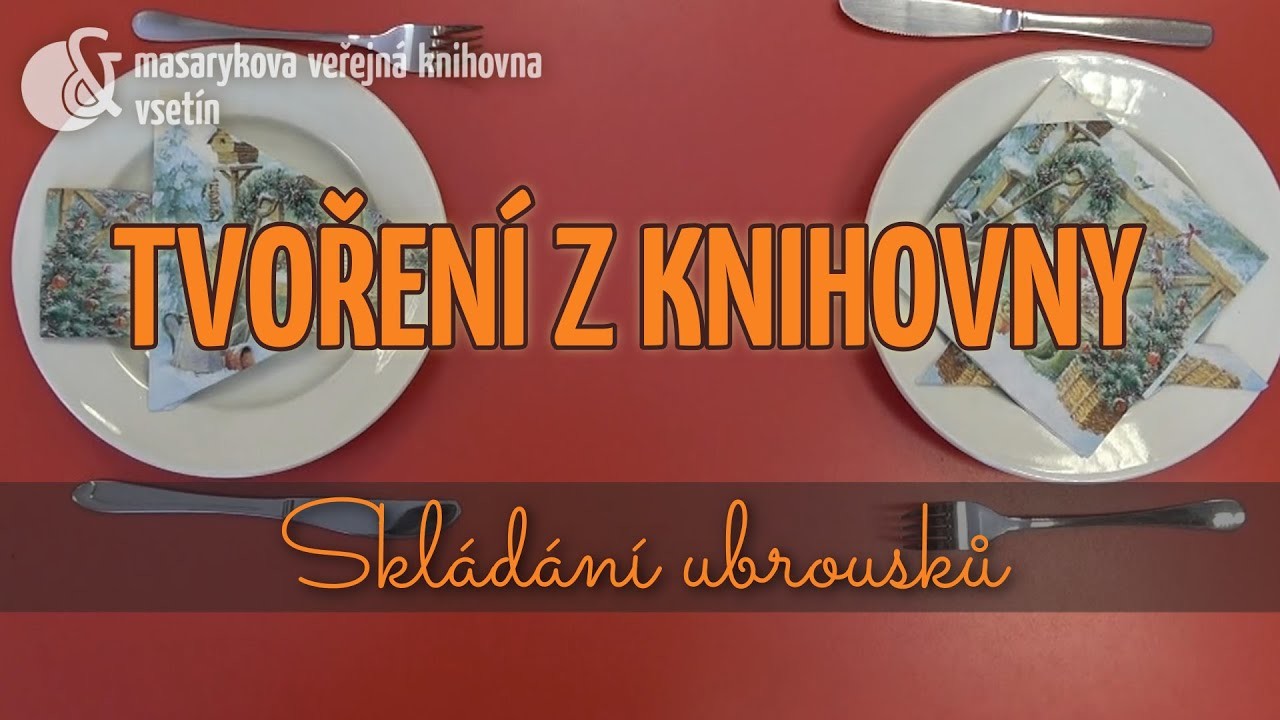 Tvoření z knihovny - ubrousky na vánoční stůl