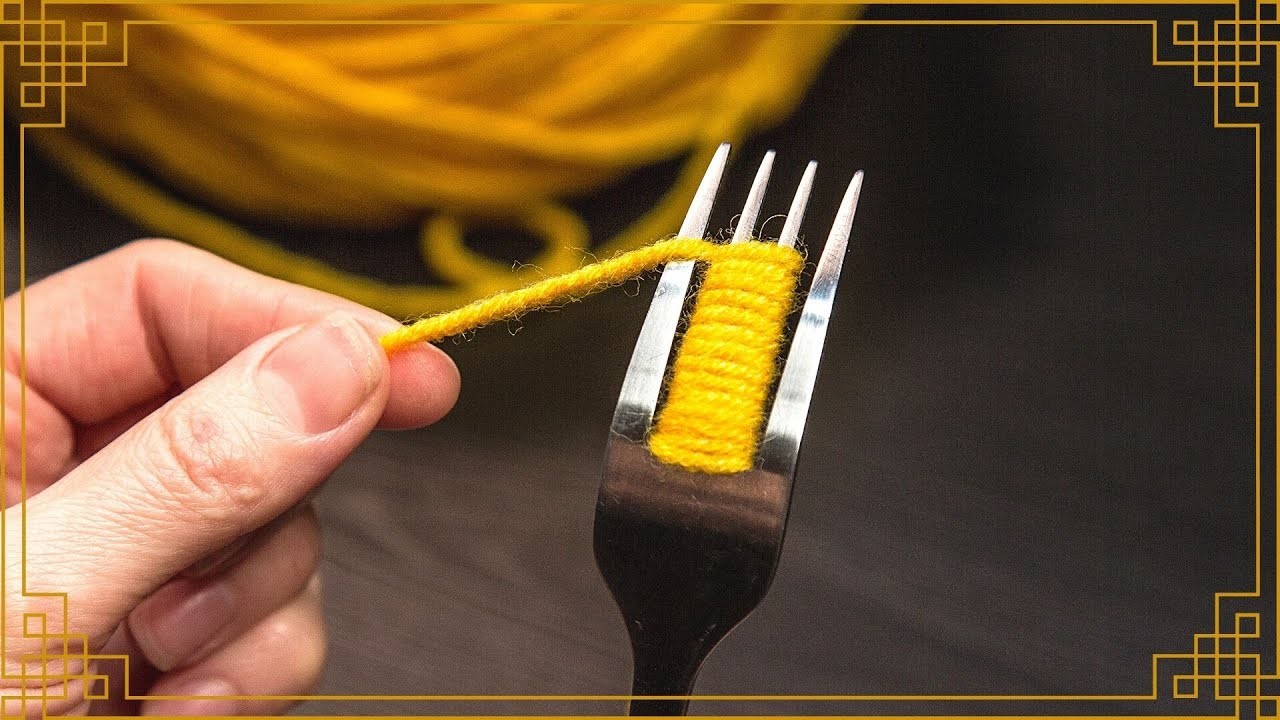 Velmi snadný trik s vidličkou - ručně vyšitá výšivka!