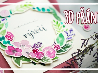 3D přání | floral aquarell | DIY