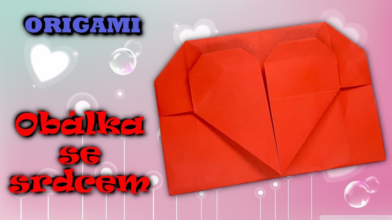 Origami obálka se srdcem k Valentýnu - DIY Valentýnské přání