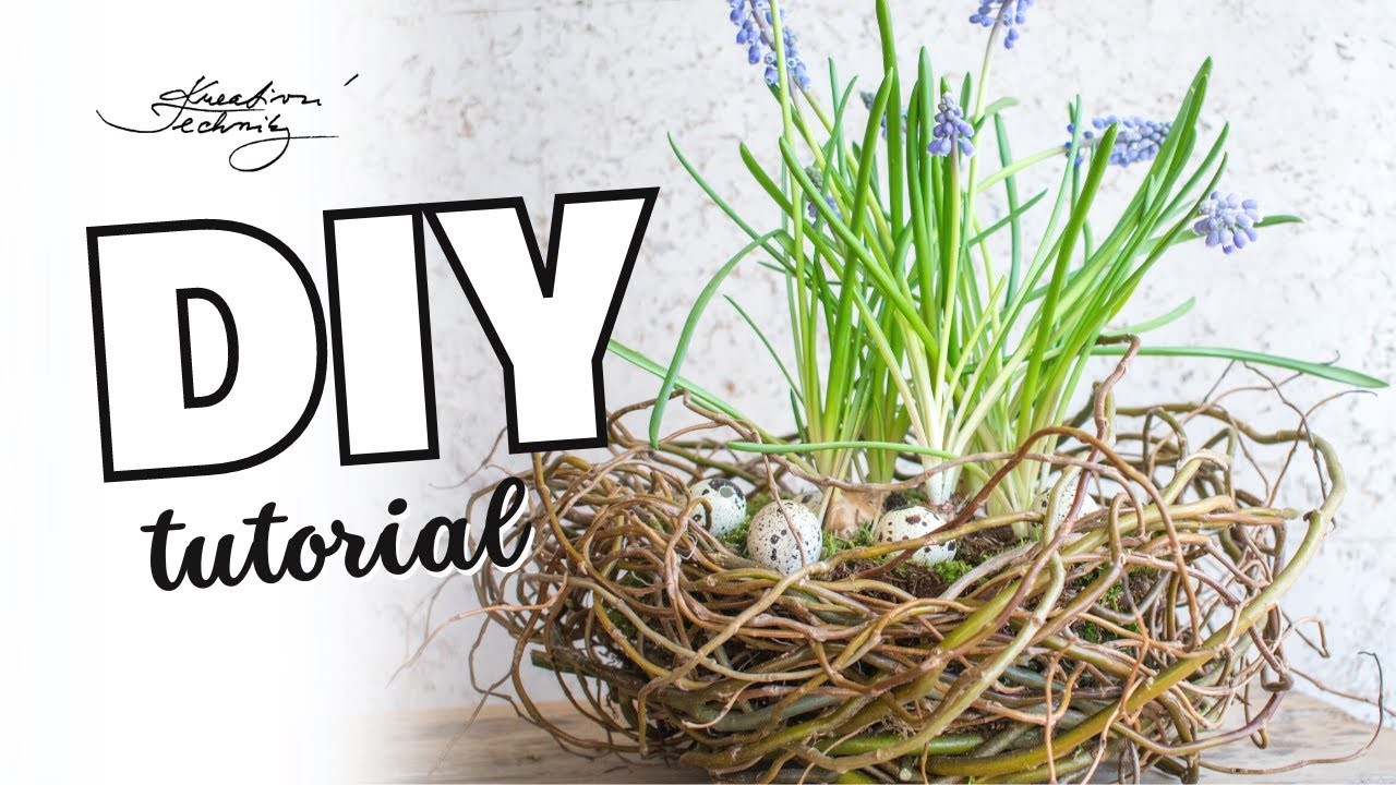 Velikonoční dekorace: jednoduché hnízdo z proutí návod. Jarní dekorace │ KreativníTechniky