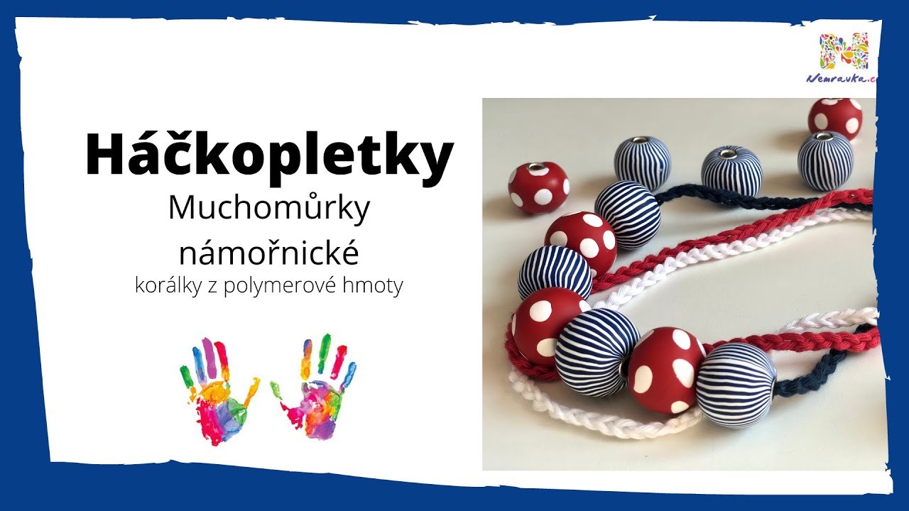 Háčkopletky - Muchomůrky námořnické (polymerové korálky)