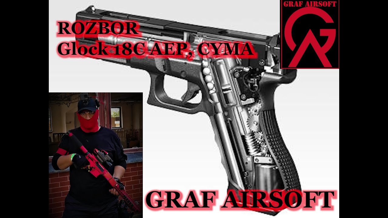 Glock 18c AEP, CYMA ROZBORKA (disassembly), AIRSOFT - CZ