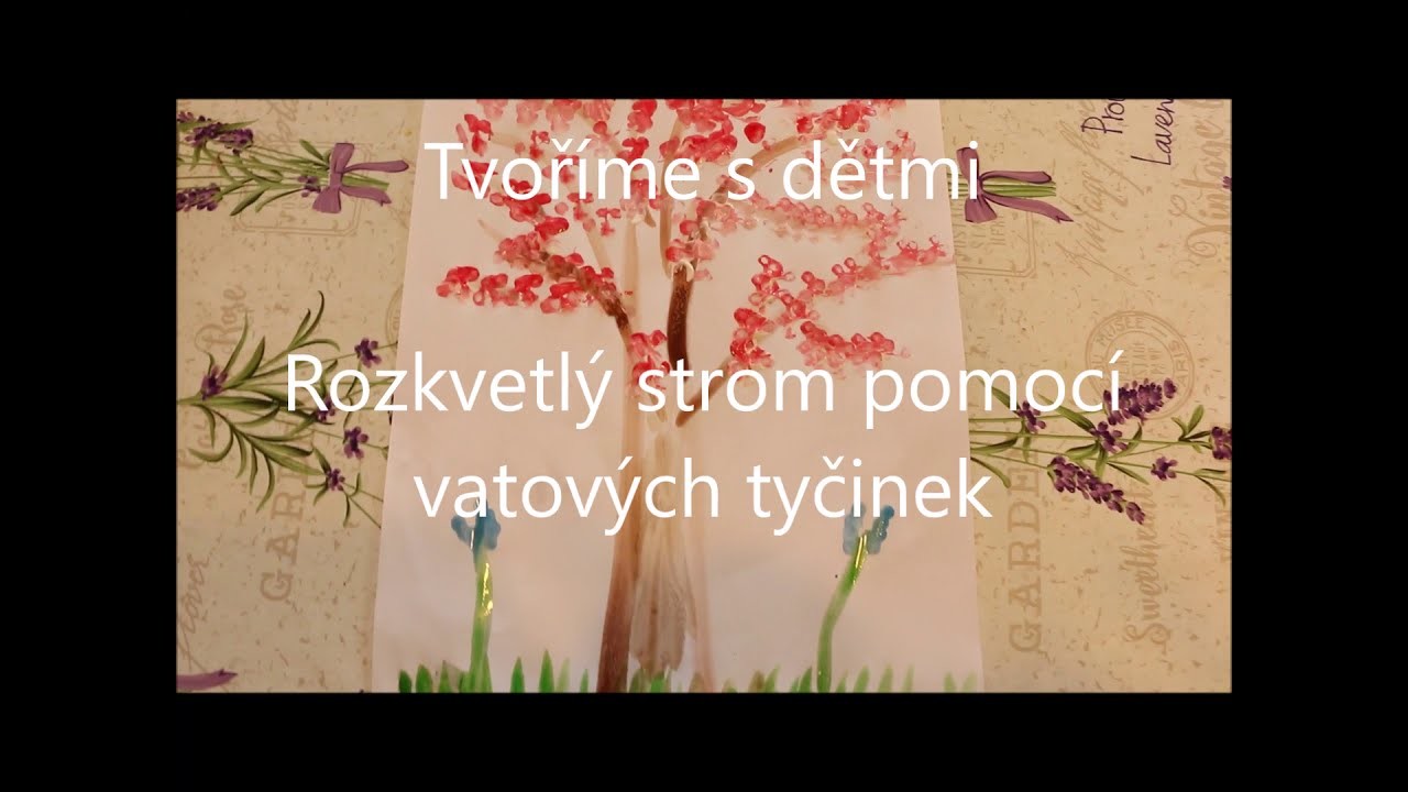 Tvoříme s dětmi rozkvetlý strom pomocí vatových tyčinek