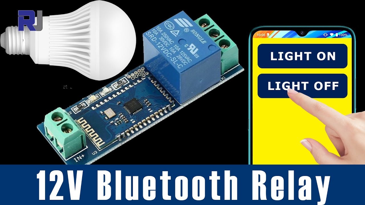 12V Bluetooth Relay to control AC or DC load using mobile Phone