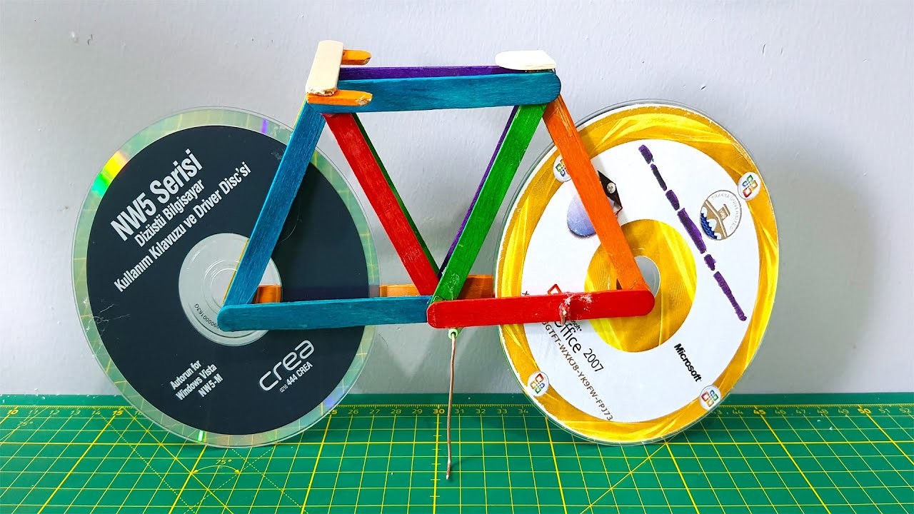 How To Make A Recycled Bike From Ice Cream Sticks - Recycling Crafts