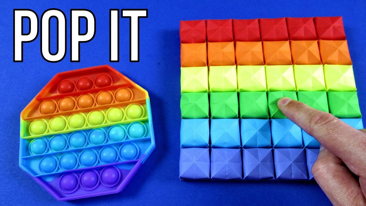Как сделать поп ит из бумаги - Оригами ПОП ИТ антистресс пупырка