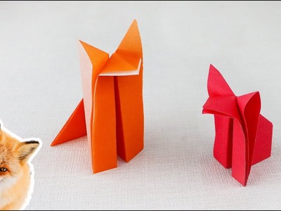 Лиса оригами из бумаги, делается без клея и ножниц