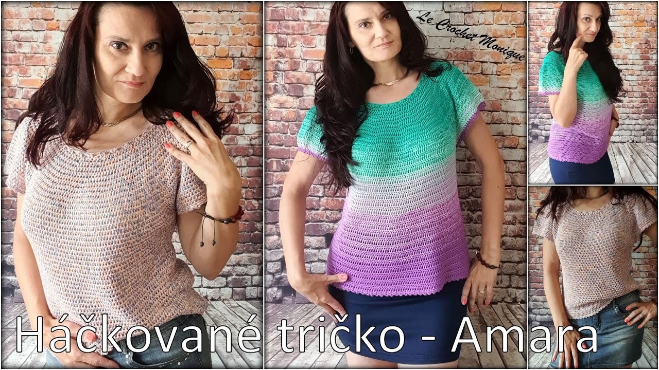 Háčkované tričko - Amara. Crocheted T-shirt Amara (english subtitles)