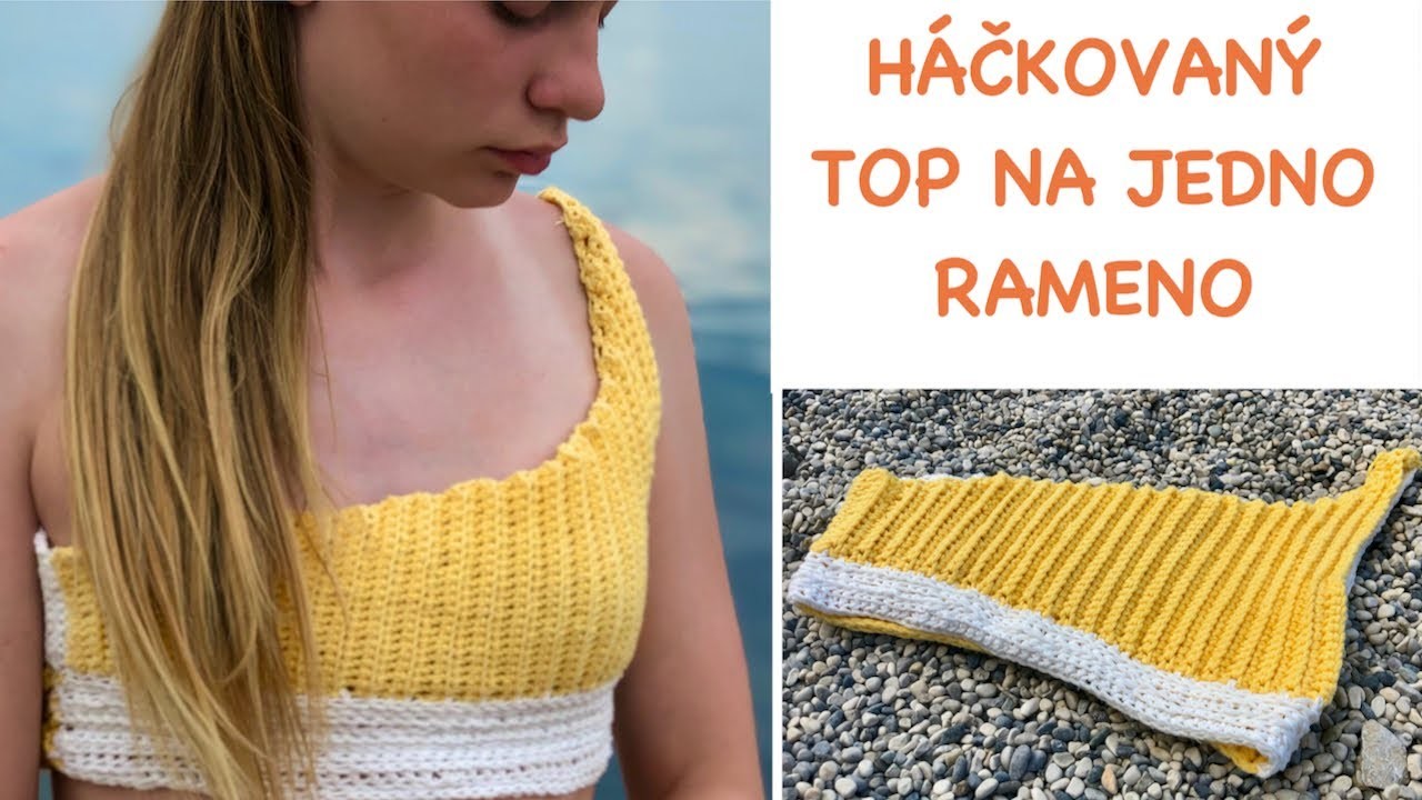 SNADNY a RYCHLY hackovany letni TRENDY top na jedno rameno, oboustranny top pro slecny, návod zdarma