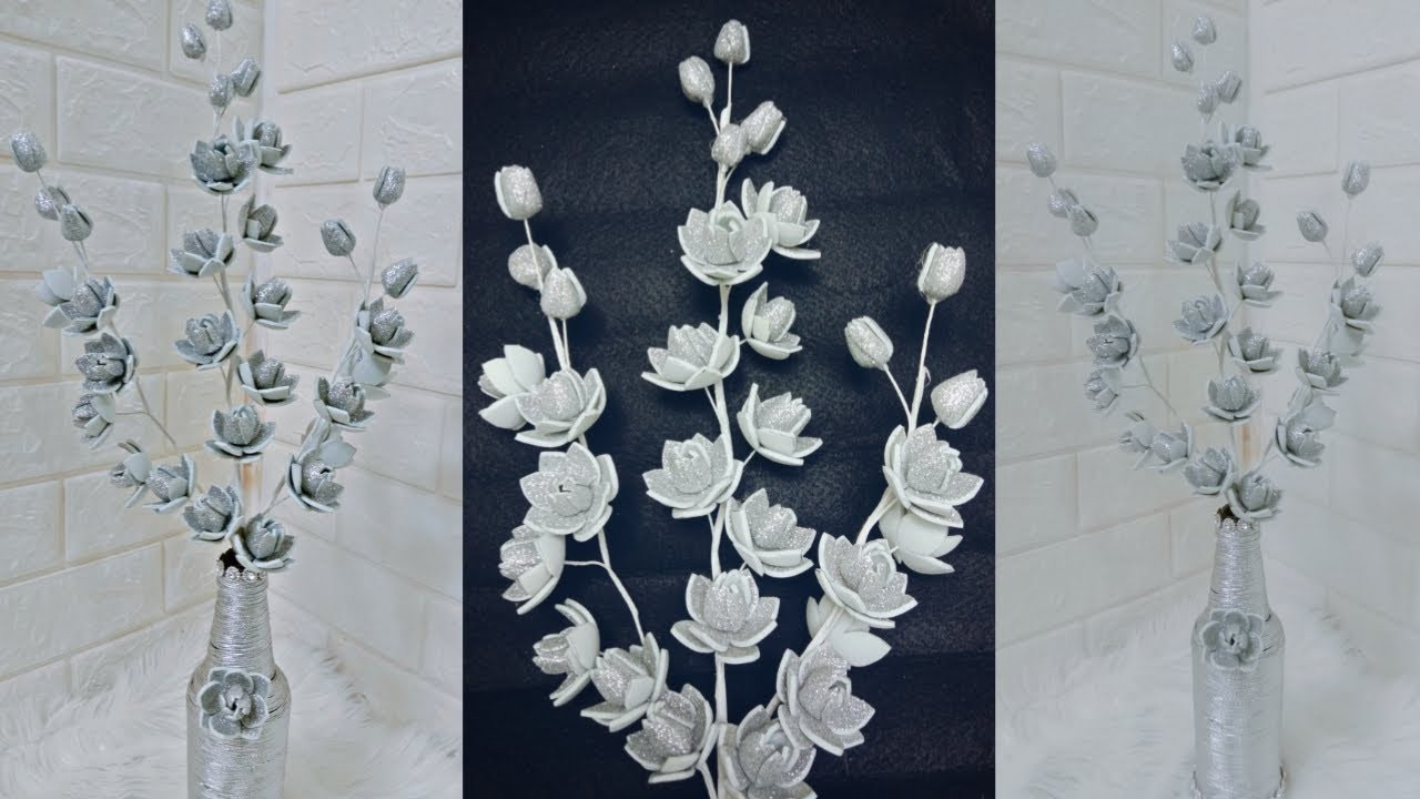 Foam Flowers DIY || How to make Glitter Foam Flower || Foamiran || Cara membuat bunga dari foam
