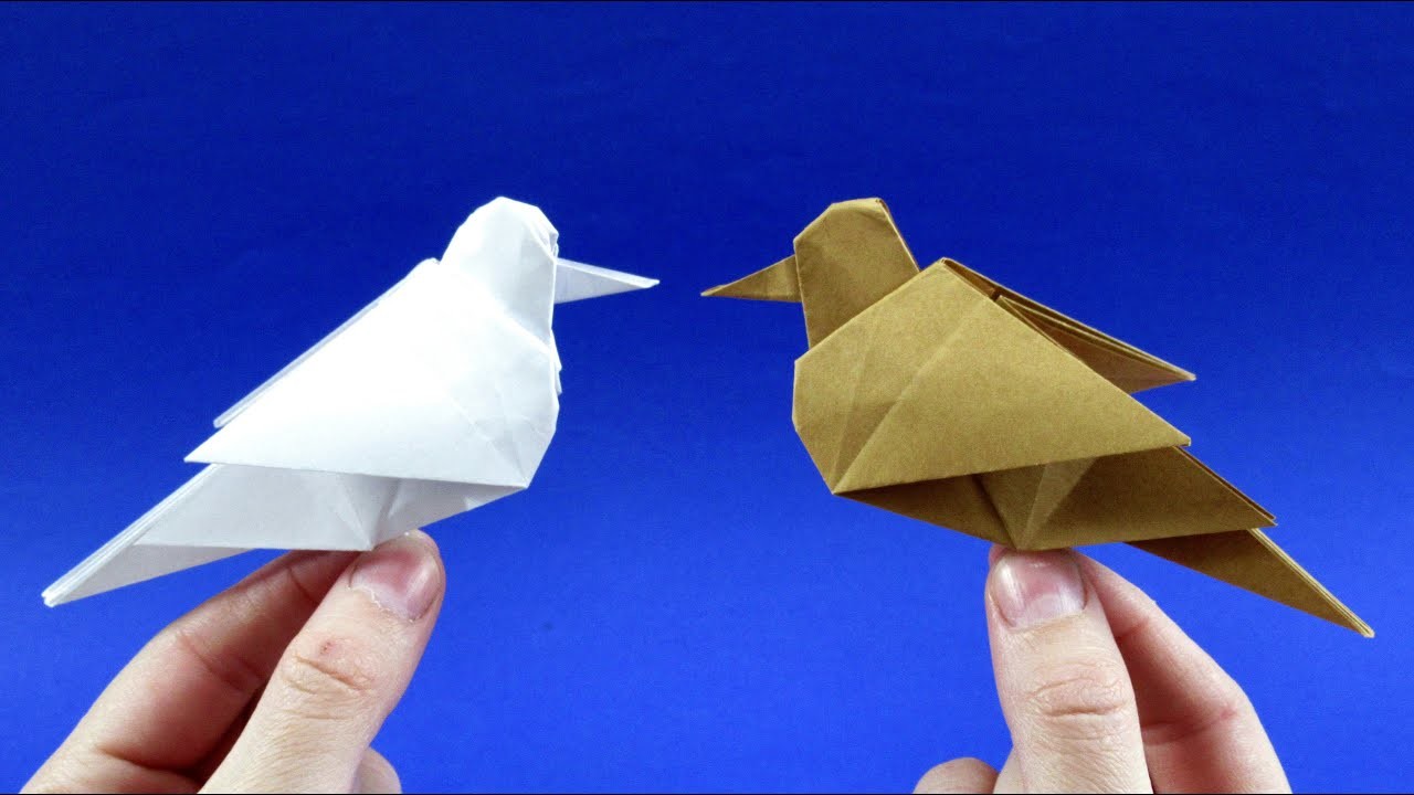 Как сделать птичку из бумаги ???? Оригами птичка
