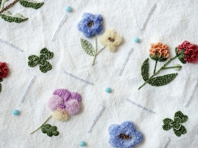 SUB CC] 따뜻함이 가득핀 꽃 자수 달력 1편, 프랑스 자수 Cozy&Fluffy Flowers on the 2022 Calendar Ep.1 Hand Embroidery