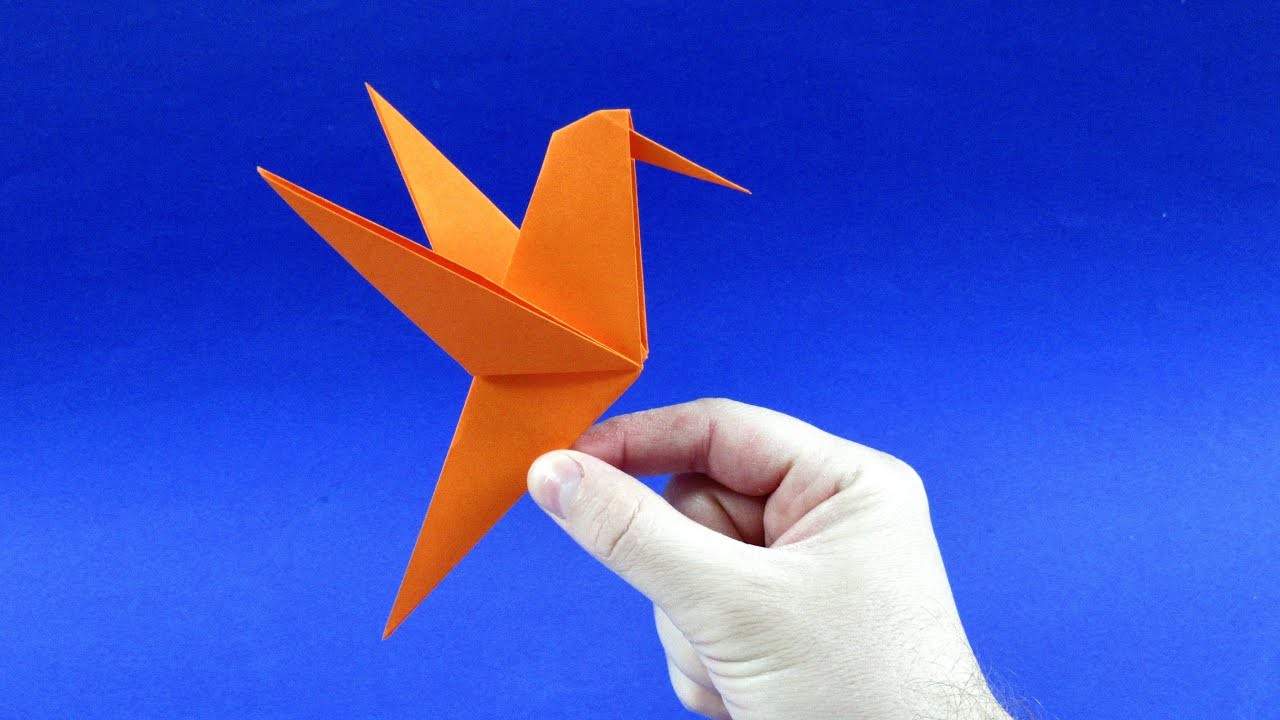 Оригами для начинающих - Колибри из бумаги