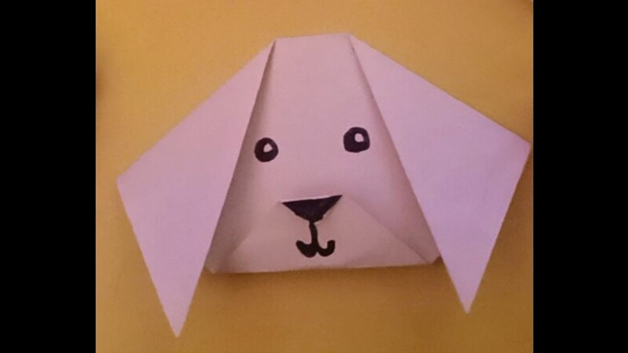 Zvířata z papíru.origami pes.origami pro dětí.pes z papíru-super jednoduché a roztomilé