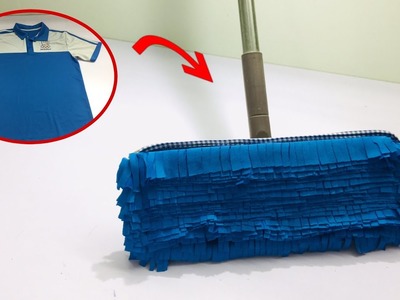 How to Make a Floor Cleaning Mop from Old Clothes.DIY Floor Cleaning Brush