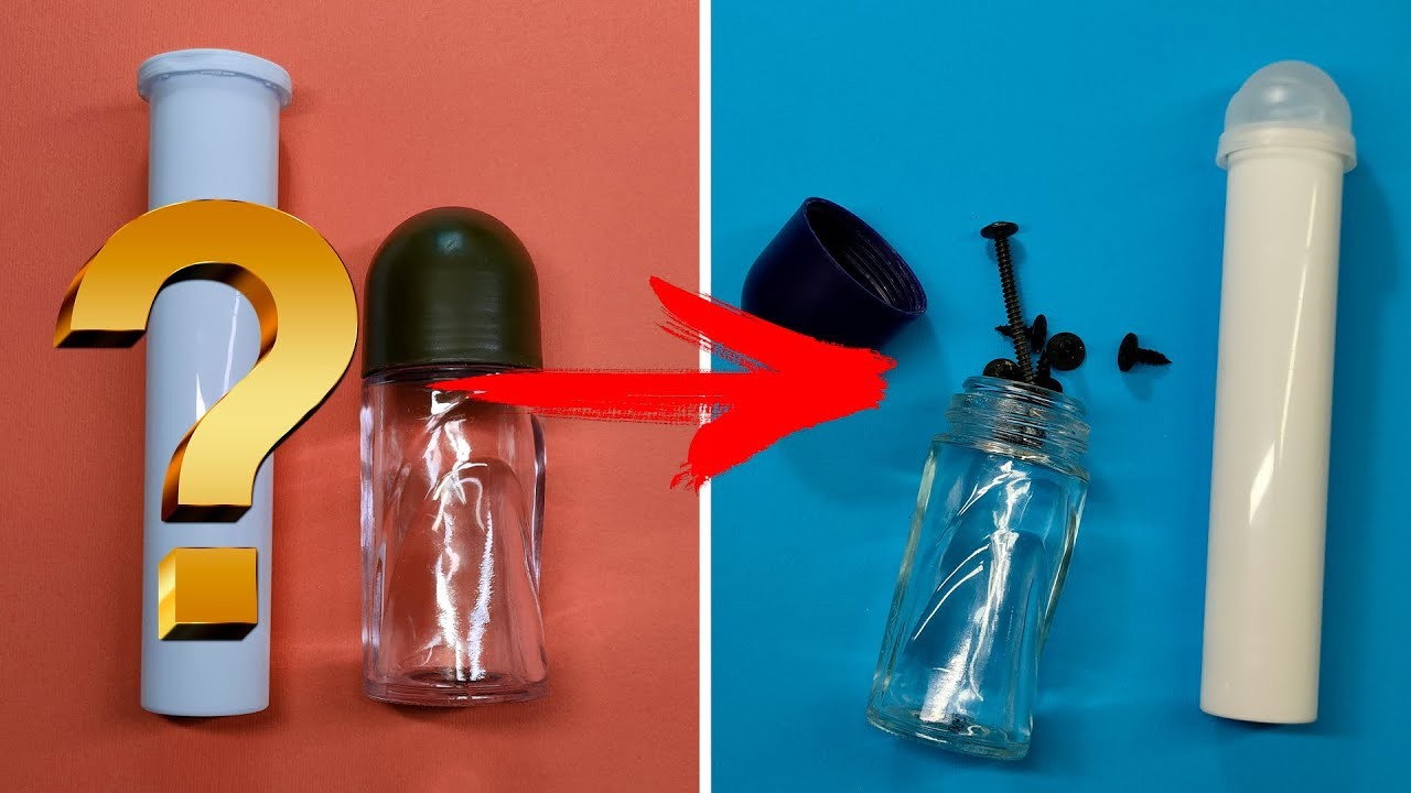 Ideas for reusing tube of pills and an antiperspirant bottle deodorant - life hacks. antiperspirant