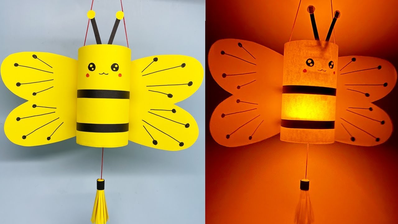 Cách làm LỒNG ĐÈN TRUNG THU Con Ong Bằng Giấy Đơn Giản | DIY - How To Make A Paper Lantern