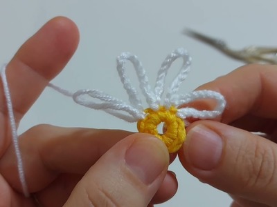 Süper Easy Crochet Knitting Daisy.DIY Tutorial EASY Crochet Flower How to Crochet Flower