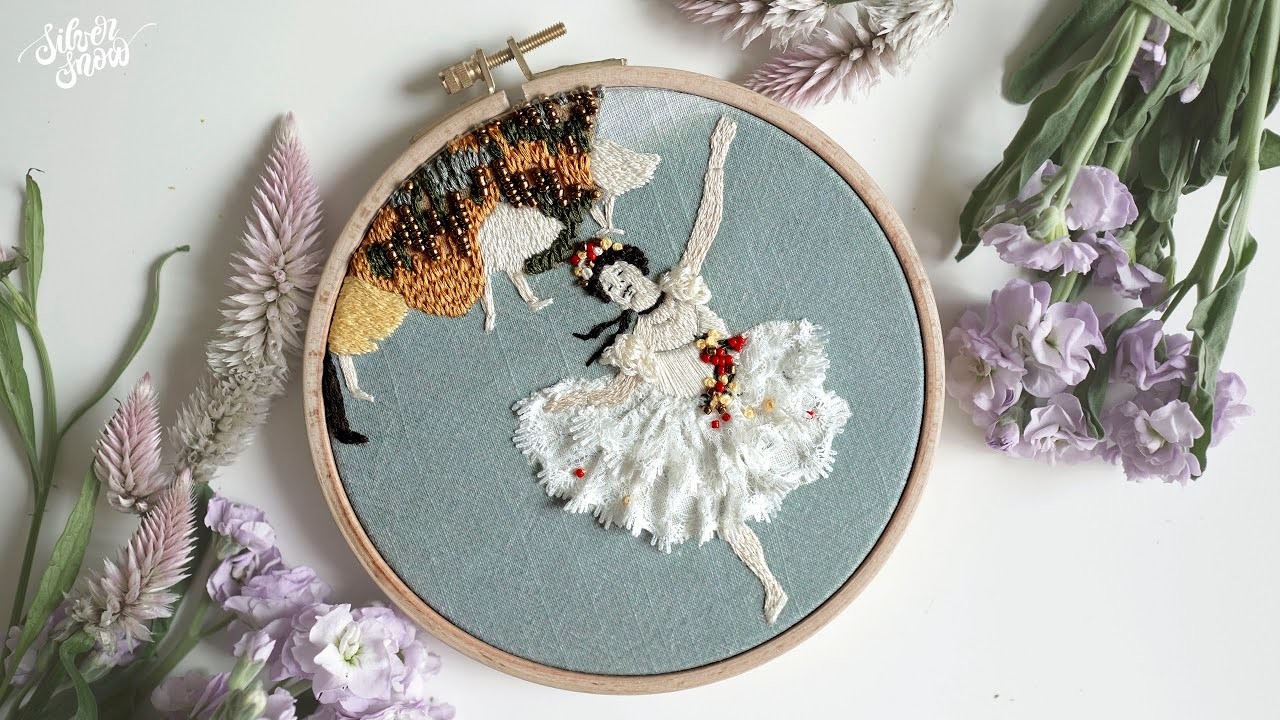 SUB] 우아한 발레리나 '드가 프랑스 자수', 명화자수 Edgar Degas Ballet Series, Hand Embroidery