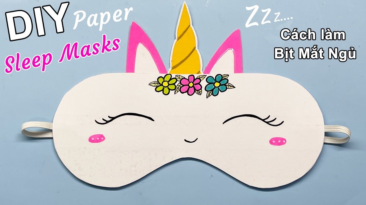 Cách làm BỊT MẮT NGỦ bằng giấy đơn giản | How To Make paper Sleeping Eye Mask | DIY Sleeping Mask