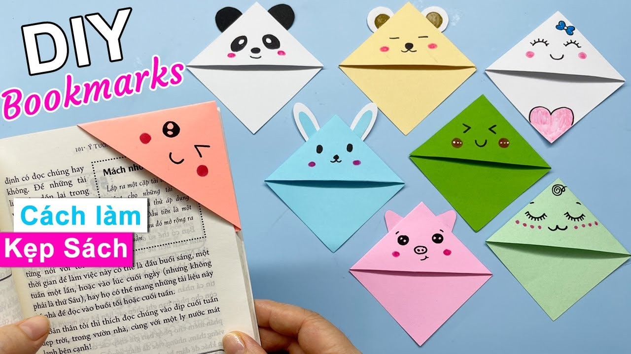 Cách làm KẸP SÁCH Cute | DIY Bookmark | How to make paper Bookmark | Liam Channel