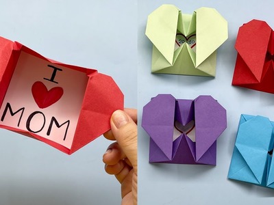 Origami - Cách gấp Origami thiệp Trái Tim 3D Độc Lạ | DIY Heart Box & Envelope | Liam Channel