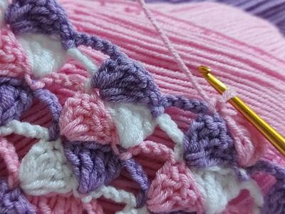 Super Easy crochet baby blanket, shawl pattern for beginners. Crochet Blanket Knitting Pattern