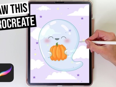 How To Draw a Cute Ghost | Halloween Procreate Drawing for Beginners Tutorial