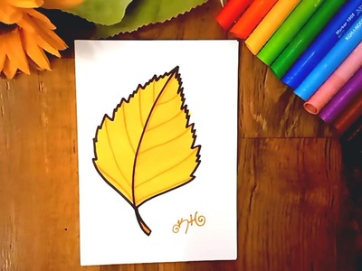 Jak nakreslit list břízy. How to draw a birch leaf