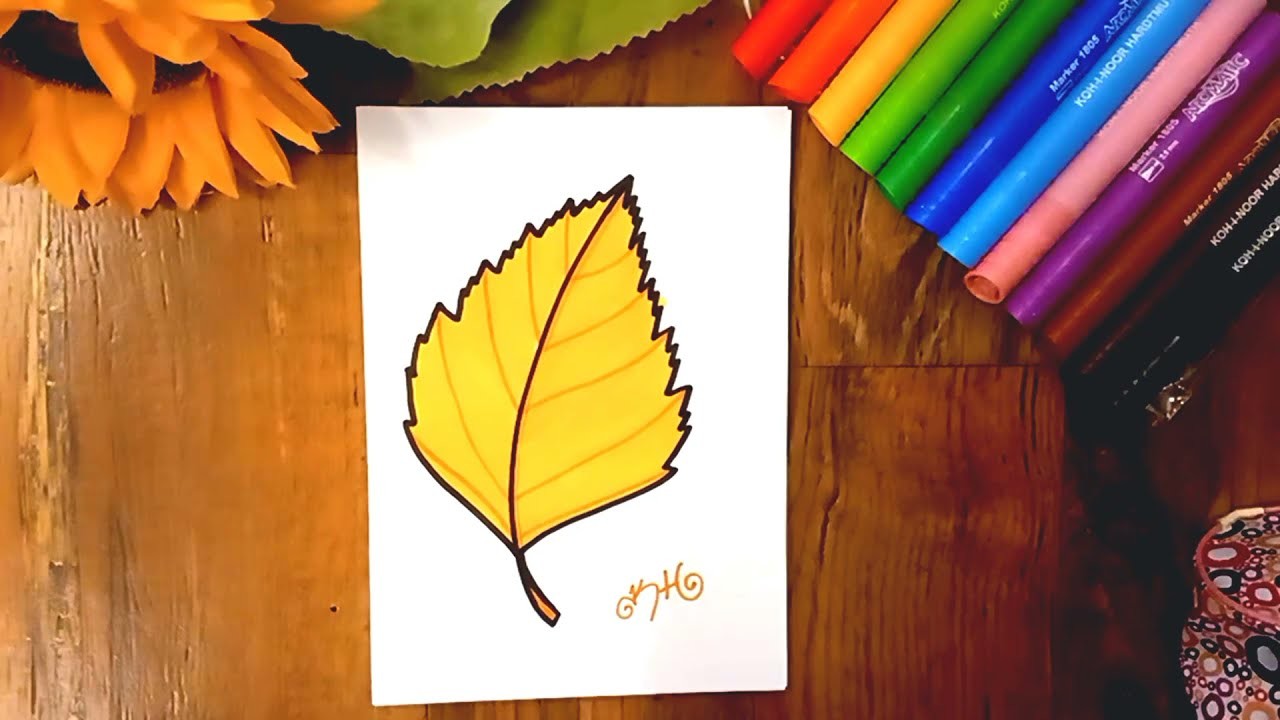 Jak nakreslit list břízy. How to draw a birch leaf