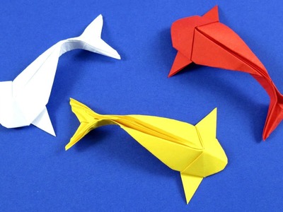 Как сделать рыбку из бумаги - оригами рыбка