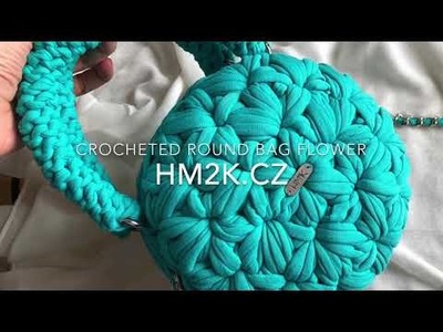 Kulatá háčkovaná kabelka Květa. Round crochet handbag Flower