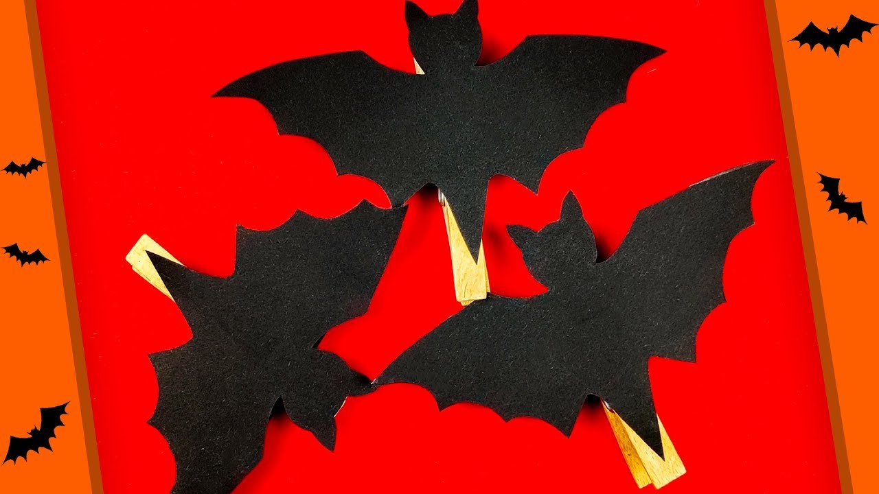 Fluttering bat from paper for Halloween make with children