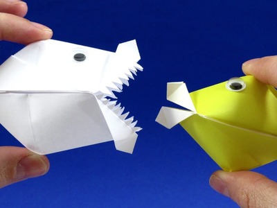 Как сделать рыбку из бумаги которая открывает рот - Говорящая оригами рыбка