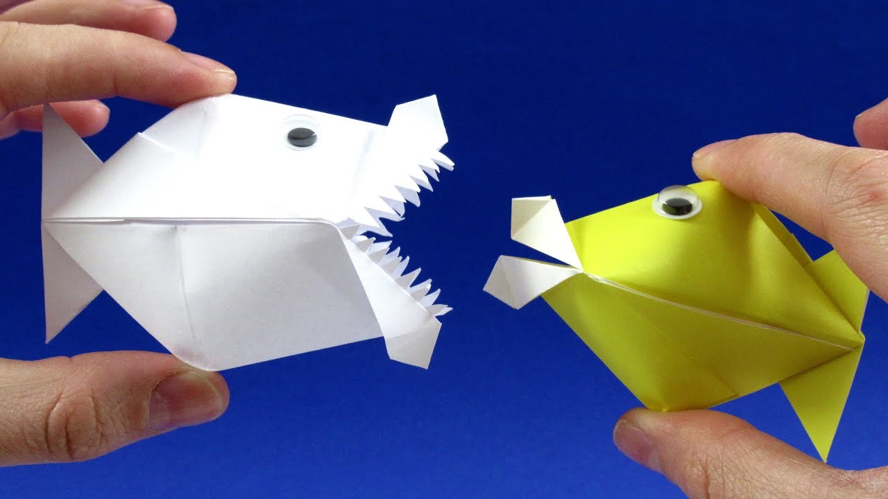 Как сделать рыбку из бумаги которая открывает рот - Говорящая оригами рыбка
