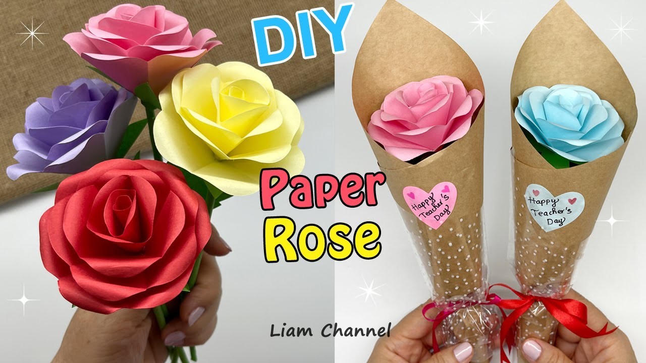 Cách làm hoa hồng bằng giấy dễ mà đẹp ???? Làm hoa hồng tặng 20.11 ???? Liam Channel  ???? ????????
