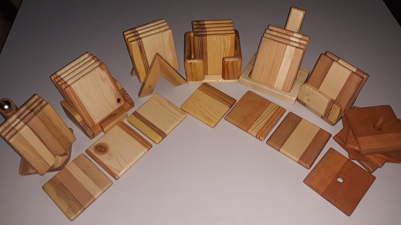 How to Make Wooden Coasters. 7 beautiful designs. Bardak altlığı. DIY