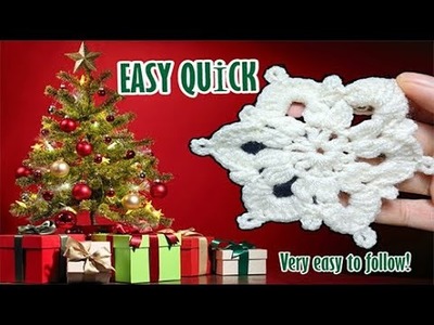 EASY QUİCK Crochet Snowflake Pattern Christmas Decorations Tutorial For Beginners İnstructions