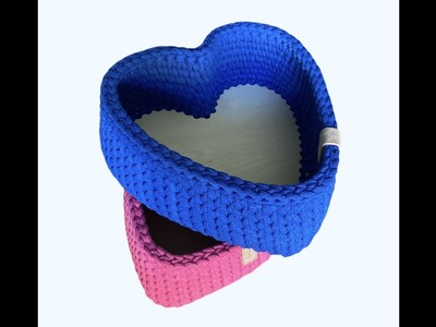 Háczech - háčkovaný košík ve tvaru srdce