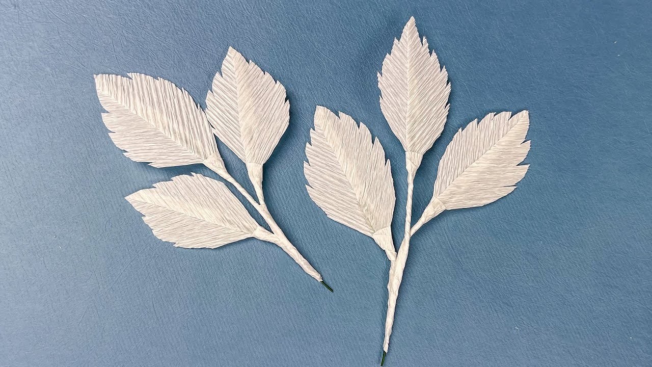 Вырезаем зимние листья из гофрированной бумаги. Мастер класс