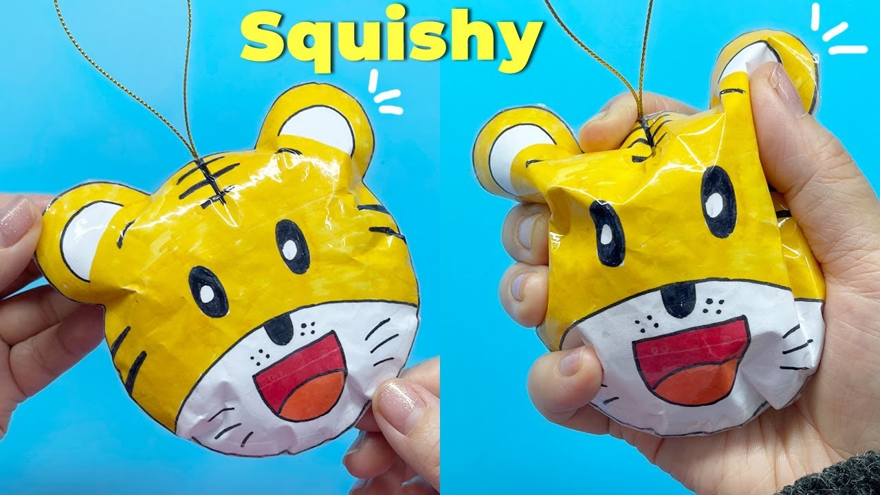 Cách làm Squishy con hổ bằng giấy | Làm đồ treo trang trí tết | Paper Tiger Squishy | Liam Channel