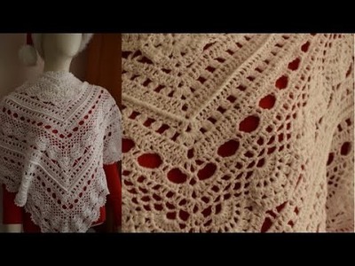 Šátek #12 L , 2 část , crochet shawl, diy, tutorial