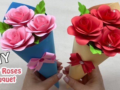 Cách làm bó hoa hồng Tặng ngày nhà giáo 20.11 | DIY Paper Roses Bouquet | Liam Channel