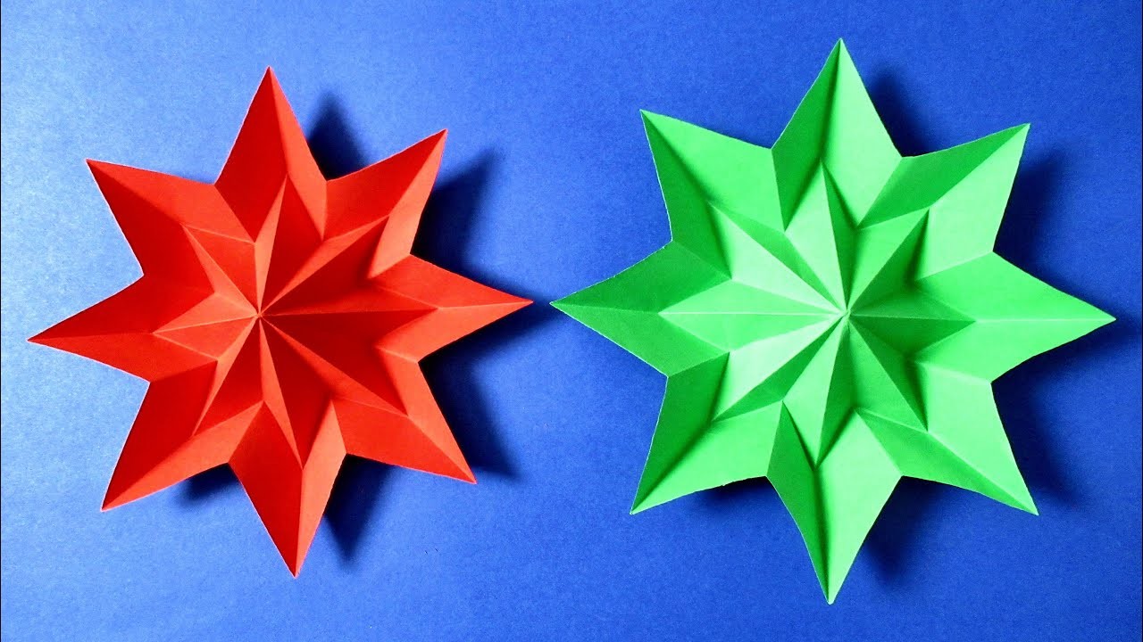 Объемная звезда из бумаги - оригами звезда