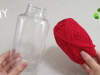 Amazing !! Perfect idea made of plastic bottles and wool - Gift Craft ldeas - DIY Projects